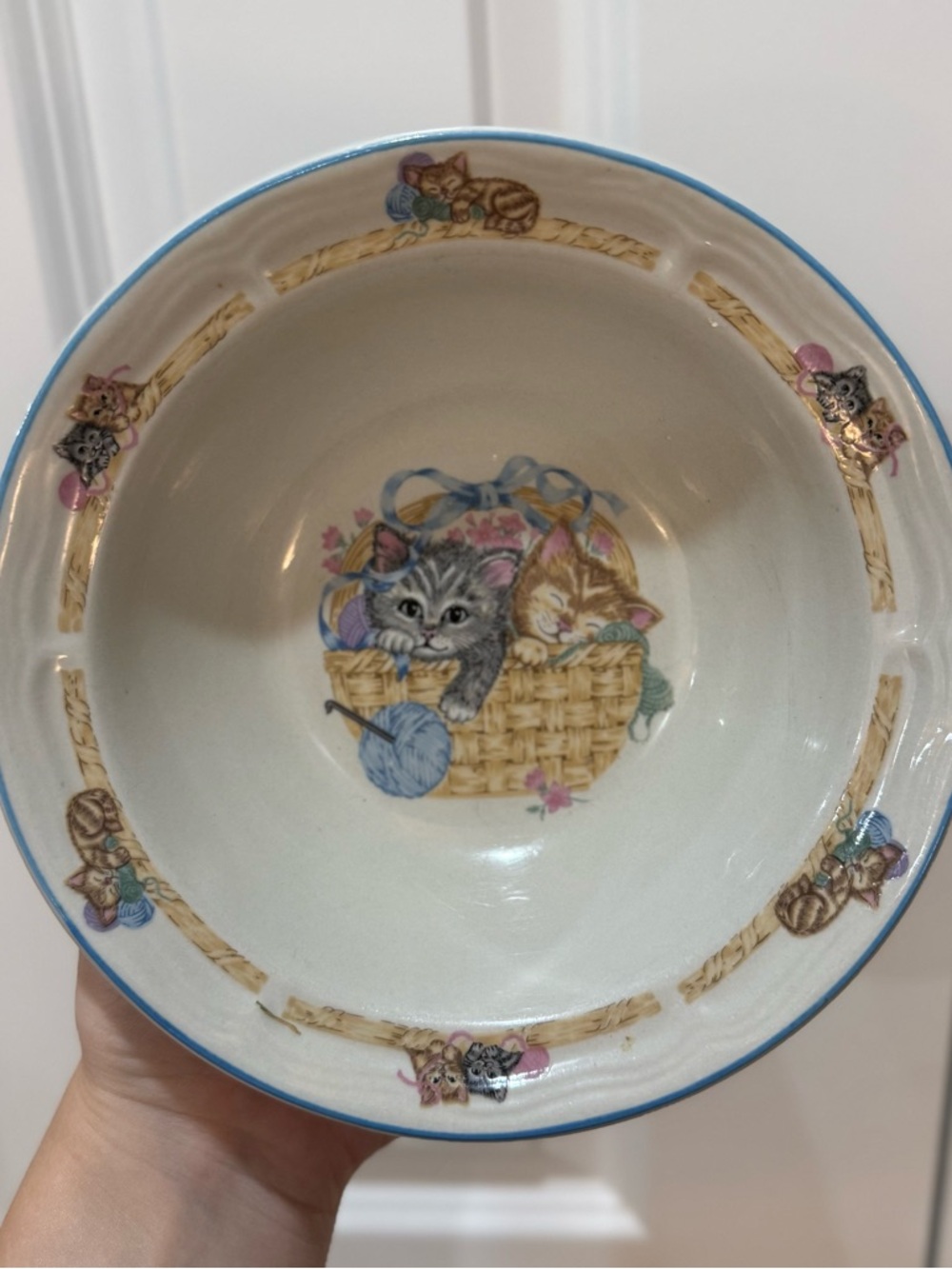Vintage Tienshan Kitten Cereal Bowls, Stoneware, One Bowl